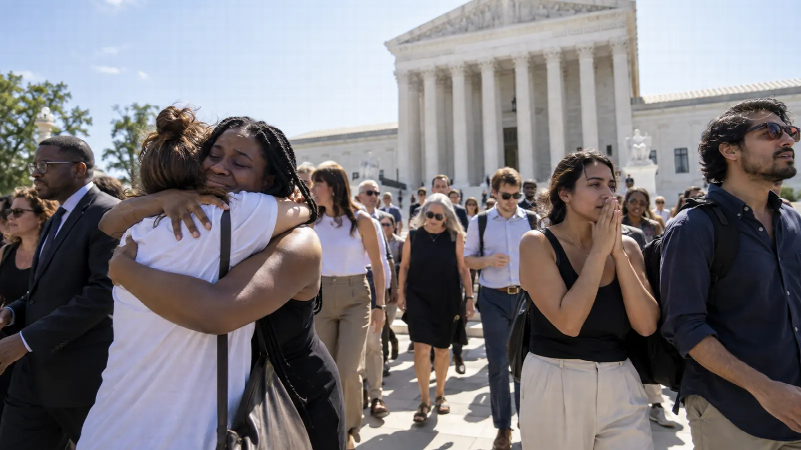 Illustrative public reaction outside the Supreme Court